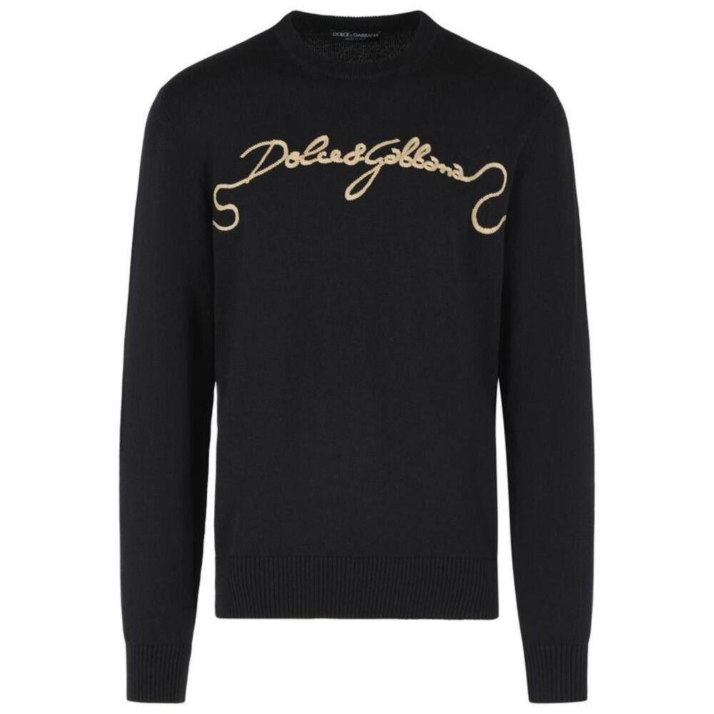 Dolce & Gabbana Black Virgin Wool Sweater Men
